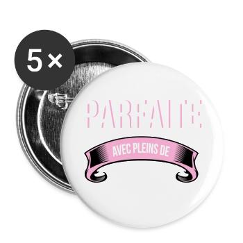Coordinatrice cadeau humour - Lot de 5 grands badges (56 mm) - blanc - Devant