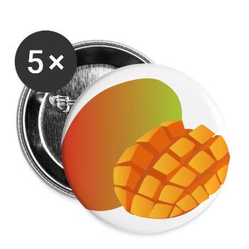 mango veggie gemuese fruits8 - Buttons groß 56 mm (5er Pack) - Weiß - Vorne