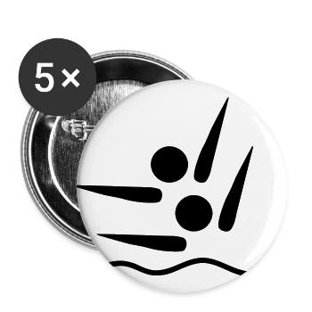 Synchronschwimmen - Buttons groß 56 mm (5er Pack) - Weiß - Vorne