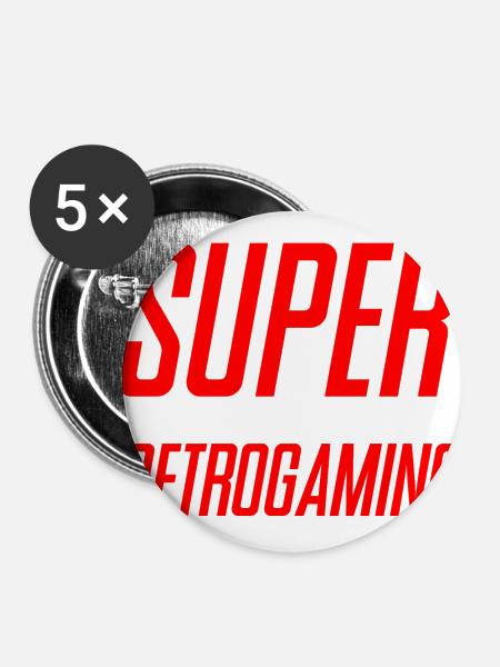 SUPER retrogaming - Buttons groß 56 mm (5er Pack) - Weiß