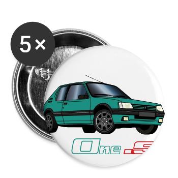 205 1,9 1991 Griffe Vert Fluorite - Lot de 5 grands badges (56 mm) - blanc - Devant