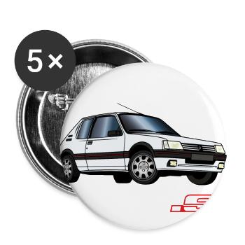 205 1,9 1991 1992 1993 Blanc Meije - Lot de 5 grands badges (56 mm) - blanc - Devant