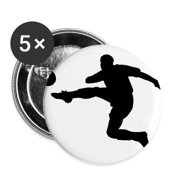 Soccer - Buttons large 2.2''/56 mm (5-pack) - white - Front