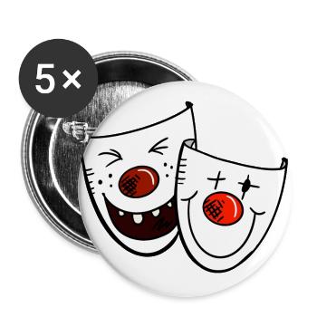 Funny Mardi Gras masks - mask - Venice - Buttons large 2.2''/56 mm (5-pack) - white - Front