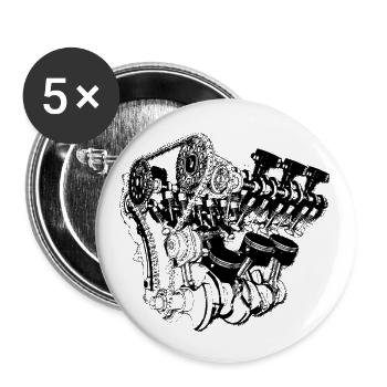 Motor Motorsport Engineer Gift - Buttons large 2.2''/56 mm (5-pack) - white - Front