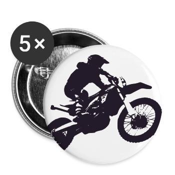 Motorcross - Buttons large 2.2''/56 mm (5-pack) - white - Front