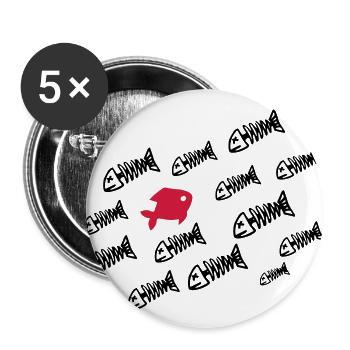 Deadfish - Buttons groß 56 mm (5er Pack) - Weiß - Vorne
