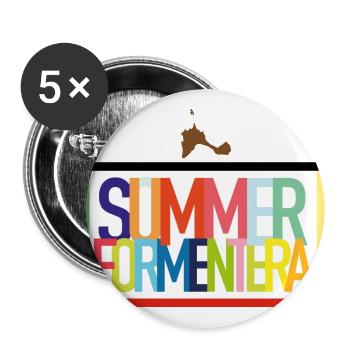 Summer Formentera - summer holiday Balearic Islands - Buttons large 2.2''/56 mm (5-pack) - white - Front