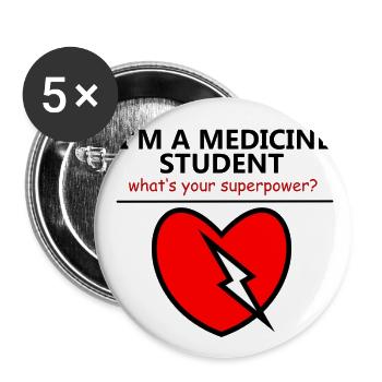 Idée d'entreprise d'étudiant en médecine - Lot de 5 grands badges (56 mm) - blanc - Devant