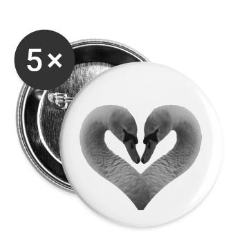 Un coeur pour les animaux - Lot de 5 grands badges (56 mm) - blanc - Devant