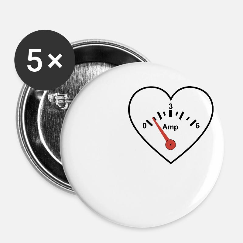 I love Electronics - Elektronik / Geschenk Idee - Buttons groß 56 mm (5er Pack) - Weiß