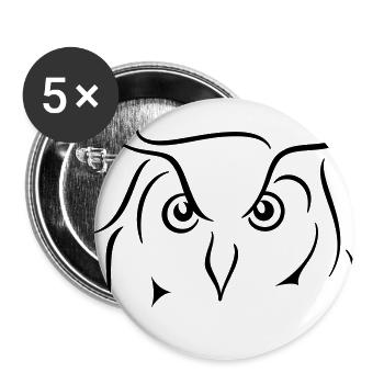 Eagle owl - line drawing gift idea gift - Buttons large 2.2''/56 mm (5-pack) - white - Front