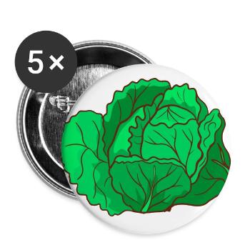 Wirsing Wirsingkohl Welschkohl Welschkraut Wirz - Buttons large 2.2''/56 mm (5-pack) - white - Front