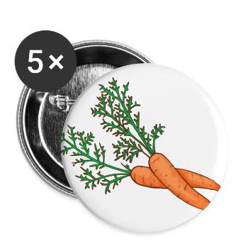 Carottes Carottes Carottes Rüebli Racines Riebli - Lot de 5 grands badges (56 mm) - blanc - Devant