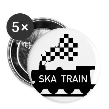 ska train - Buttons groß 56 mm (5er Pack) - Weiß - Vorne