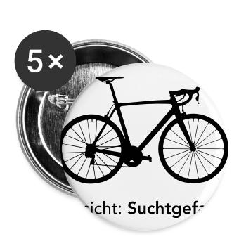 Rennrad Motiv als Geschenk für Fahrradfahrer - Buttons groß 56 mm (5er Pack) - Weiß - Vorne