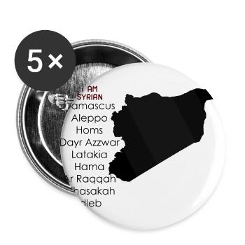 i am syrian - Buttons large 2.2''/56 mm (5-pack) - white - Front
