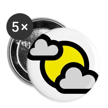 Wetter Symbol oder Icon teilweise bedeckt - Buttons groß 56 mm (5er Pack) - Weiß - Vorne