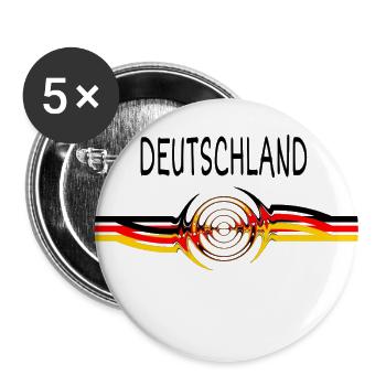 Deutschland Schwarz-Rot-Gold - Buttons groß 56 mm (5er Pack) - Weiß - Vorne