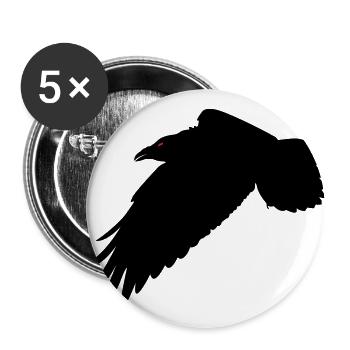 Black Raven - Buttons large 2.2''/56 mm (5-pack) - white - Front
