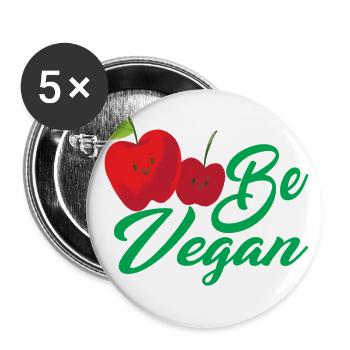 Idée de cadeau de végétarien végétarien - Lot de 5 grands badges (56 mm) - blanc - Devant