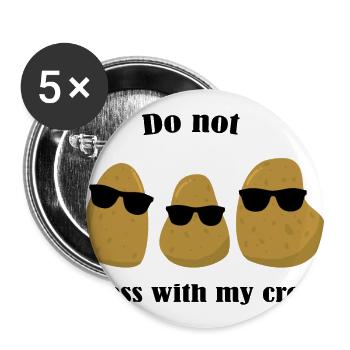 Potato crew squat gang potato gang - Buttons large 2.2''/56 mm (5-pack) - white - Front