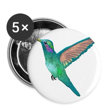 Hummingbird Smallest Bird in the World Bee Elf Nectar - Buttons large 2.2''/56 mm (5-pack) - white - Front