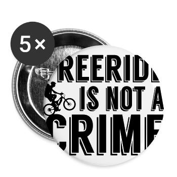Freeride is not a crime - Lot de 5 grands badges (56 mm) - blanc - Devant