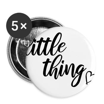 little thing Partnerlook Partnershirt kleines ding - Buttons groß 56 mm (5er Pack) - Weiß - Vorne