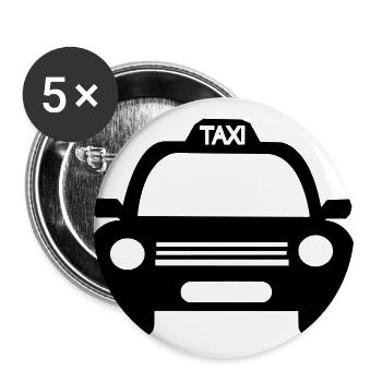 Taxi - Lot de 5 grands badges (56 mm) - blanc - Devant