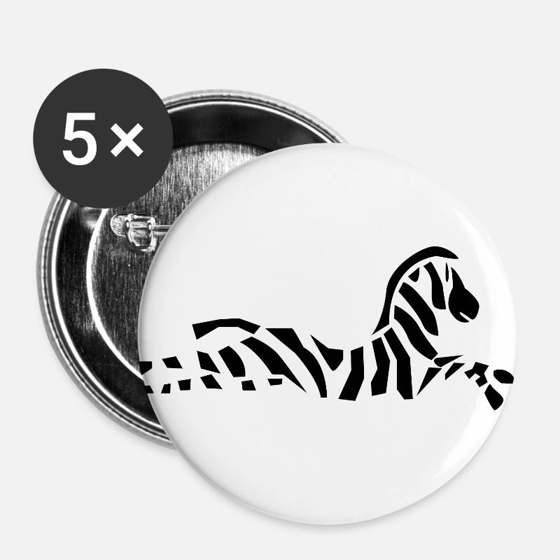 Zebra - Buttons large 2.2''/56 mm (5-pack) - white