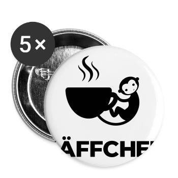 Käffchen - Buttons groß 56 mm (5er Pack) - Weiß - Vorne
