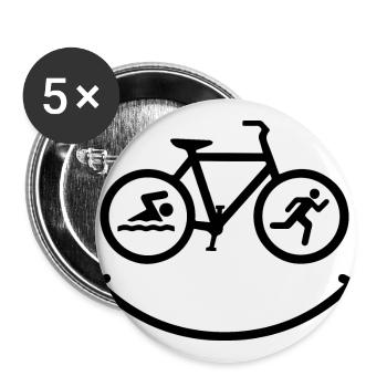 Triathlon Swim Bike Run - Buttons large 2.2''/56 mm (5-pack) - white - Front
