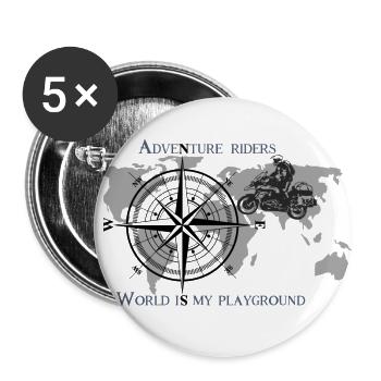 Abenteuerreisen GS - Buttons groß 56 mm (5er Pack) - Weiß - Vorne
