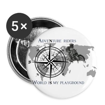 Voyage d'aventure chez Gravel - Lot de 5 grands badges (56 mm) - blanc - Devant