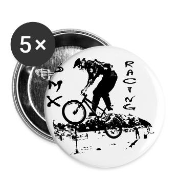bmx - Buttons groß 56 mm (5er Pack) - Weiß - Vorne