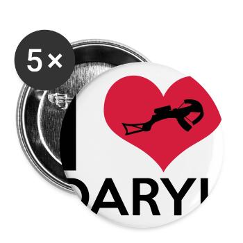 I Love Daryl - Buttons large 2.2''/56 mm (5-pack) - white - Front
