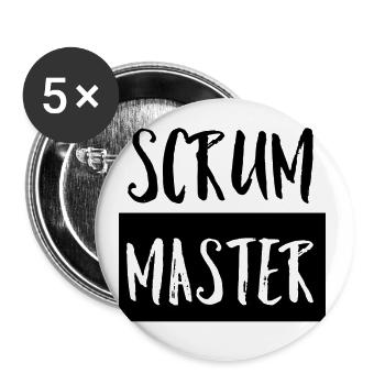 Scrum Master - Lot de 5 grands badges (56 mm) - blanc - Devant