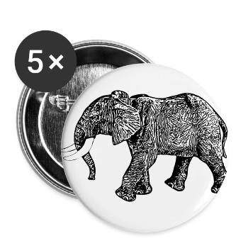 elephant - Buttons large 2.2''/56 mm (5-pack) - white - Front