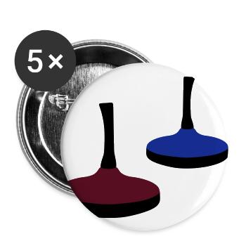 Curling - Lot de 5 grands badges (56 mm) - blanc - Devant