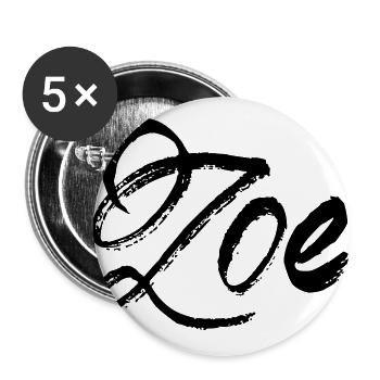 Zoe - Lot de 5 grands badges (56 mm) - blanc - Devant
