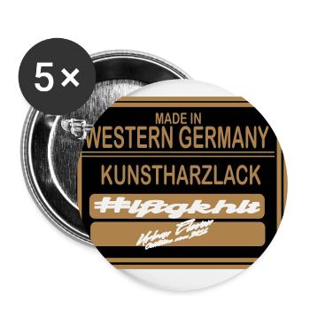 Made In Western Germany - Buttons groß 56 mm (5er Pack) - Weiß - Vorne