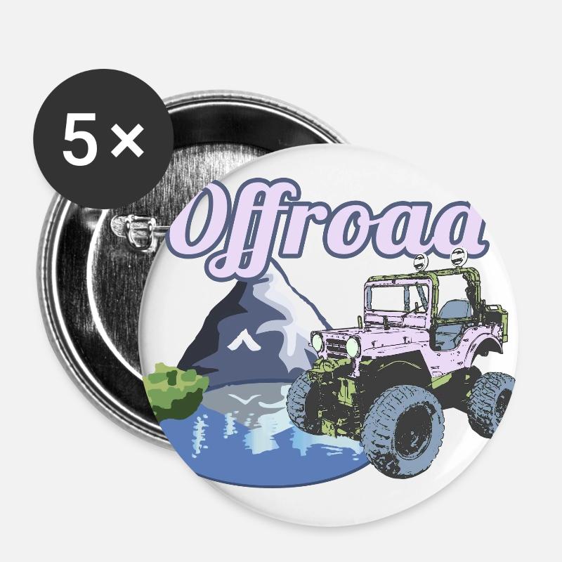 Offroad - Buttons groß 56 mm (5er Pack) - Weiß