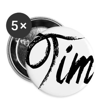 Tim - Buttons groß 56 mm (5er Pack) - Weiß - Vorne