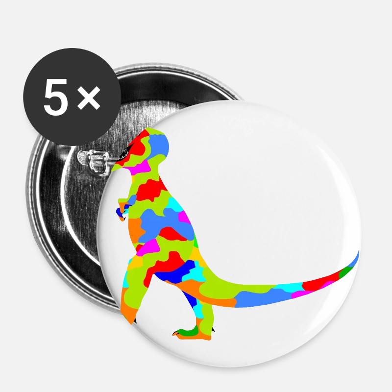 Dinosaur - Buttons large 2.2''/56 mm (5-pack) - white