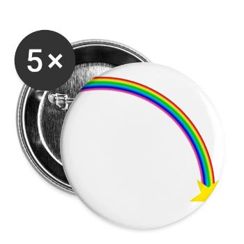Arc-en-ciel - Lot de 5 grands badges (56 mm) - blanc - Devant