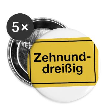 40. Geburtstag - Buttons groß 56 mm (5er Pack) - Weiß - Vorne