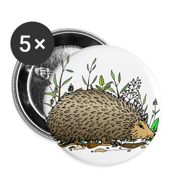 Igel - Buttons groß 56 mm (5er Pack) - Weiß - Vorne