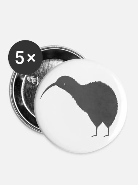 Cute New Zealand kiwi bird - Buttons large 2.2''/56 mm (5-pack) - white