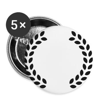 Krans Krone Schwarz self-design - Buttons large 2.2''/56 mm (5-pack) - white - Front